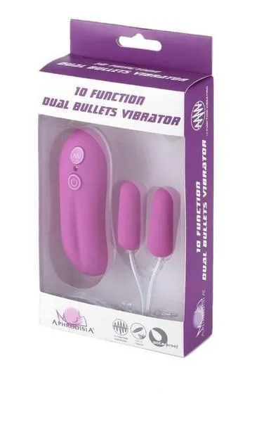 9340M    10 Function Dual Purple Vibrating Soft Touch Bullets - LAST CHANCE - Final Closeout!