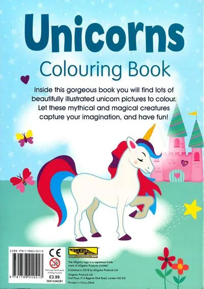 Alligator Books Unicorns Colouring Book - English