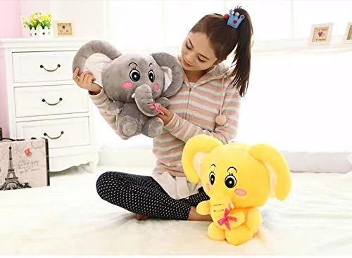 Baby Elephant Soft toy Brown Cute Eye Big Ear Elephant Stuffed Soft Plush Toy Love 32 cm  - Brown