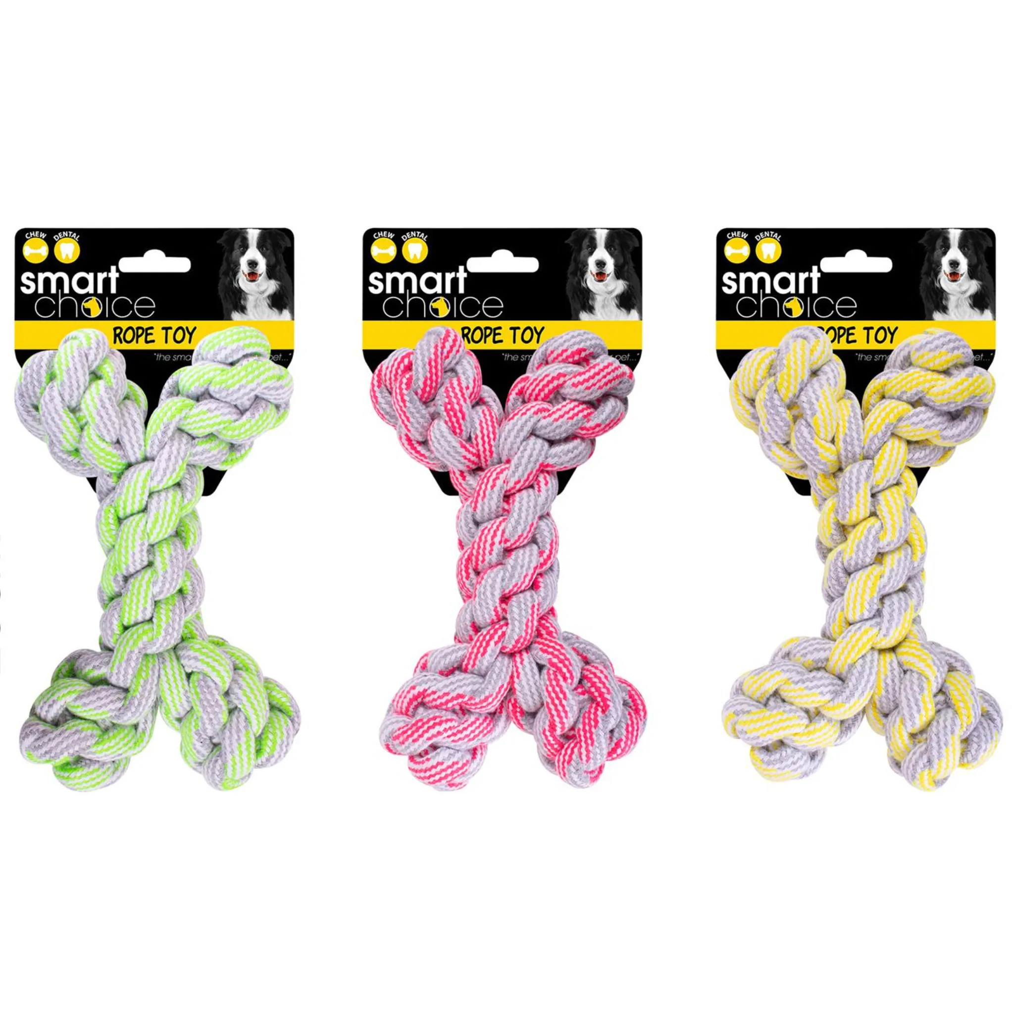 Bone Shaped Rope Tug Dog Toy (Assorted)