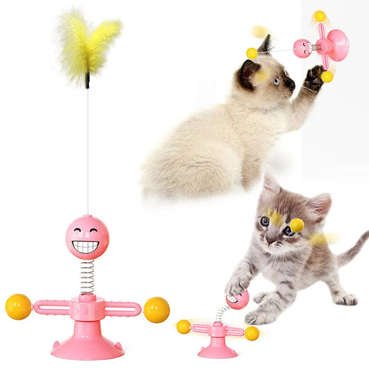 Cat Rotating Windmill Interactive Toy