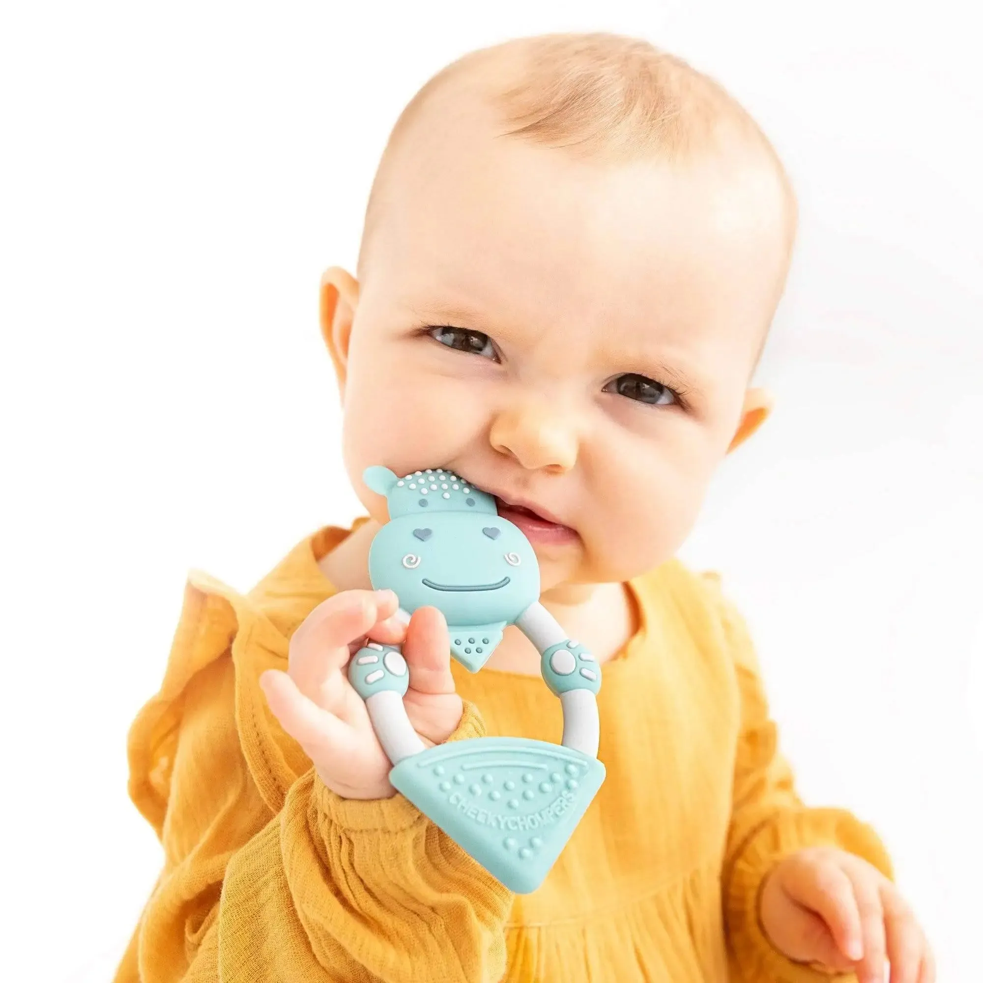 Cheeky Chompers Textured Baby Animal Teether - Chewy the Hippo