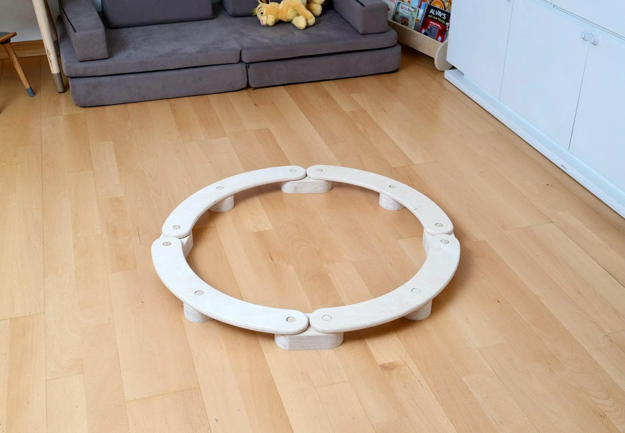 Circular Wooden Balance Beam Set | Montessori Gymnastics Toy for Toddlers