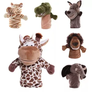 Colorful 23cm Animal Hand Puppet Plush Toy for Engaging Baby Learning