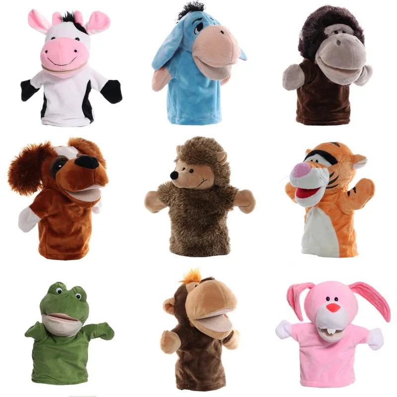 Colorful 23cm Animal Hand Puppet Plush Toy for Engaging Baby Learning