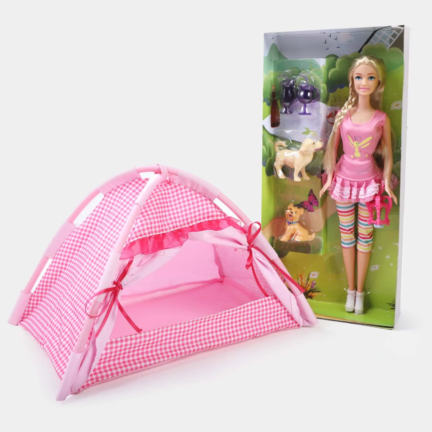 Doll With Tent Set For Girls