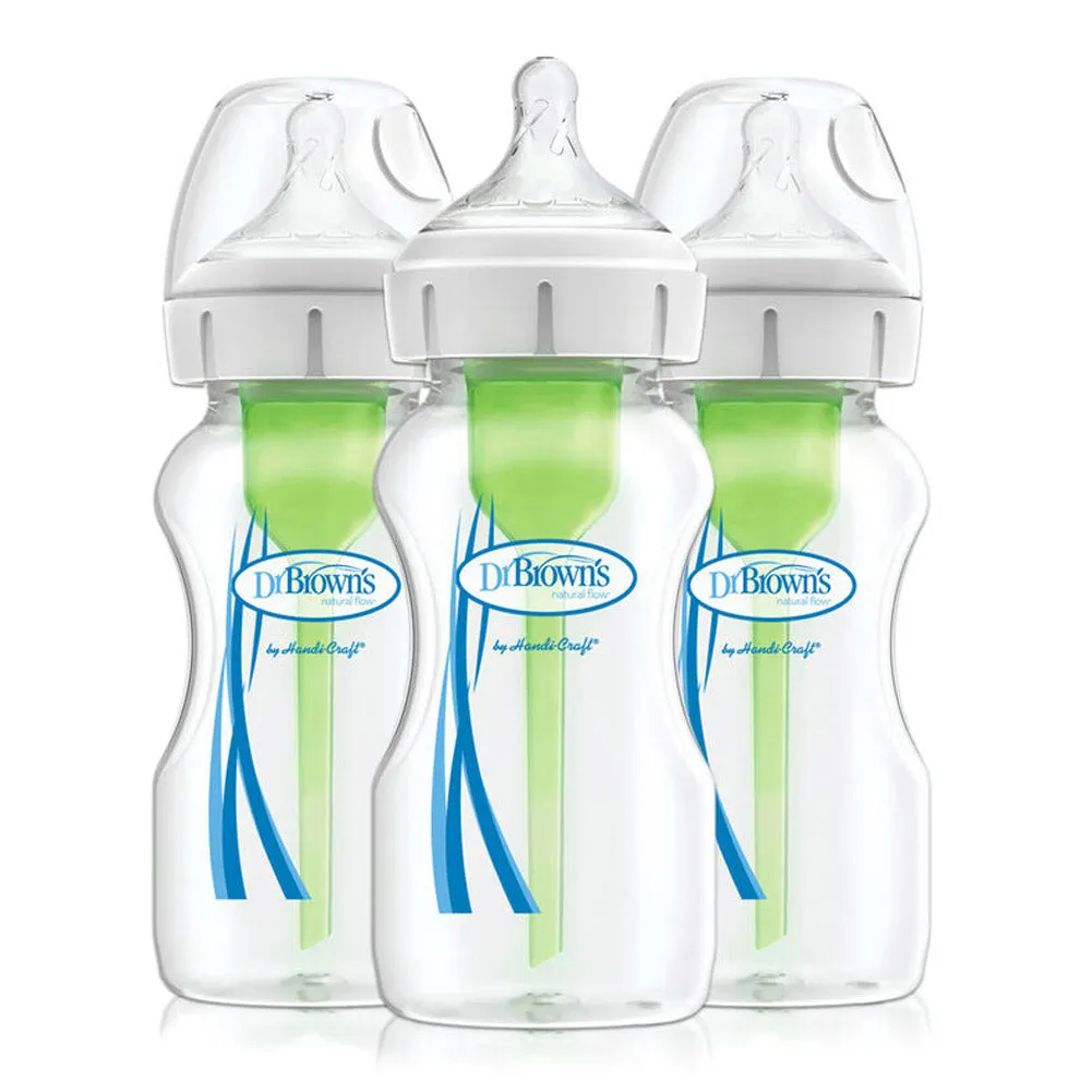 Dr. Brown's Anti-Colic Options  3-Pack Wide Neck Baby Bottles - 9oz