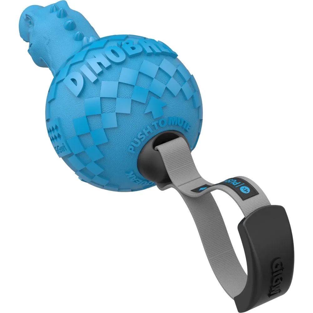 GiGwi Push To Mute Dinoball T-Rex Dog Toy (Light Blue)