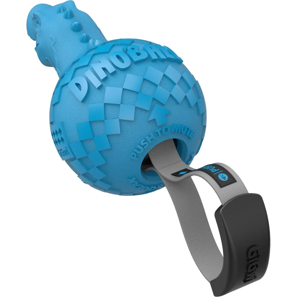 GiGwi Push To Mute Dinoball T-Rex Dog Toy (Light Blue)