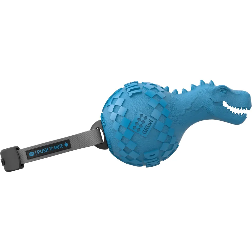 GiGwi Push To Mute Dinoball T-Rex Dog Toy (Light Blue)