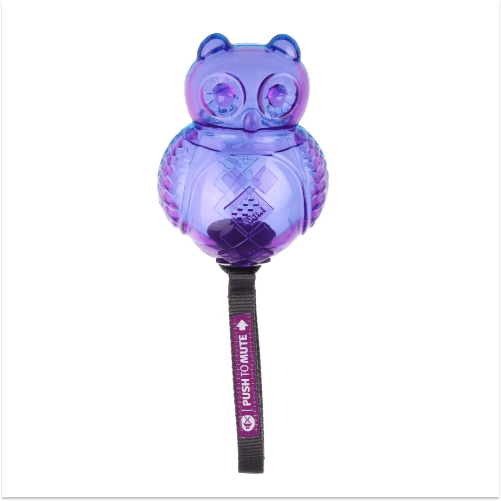 GiGwi Push To Mute Owl Chew Toy for Dogs (Purple & Blue)