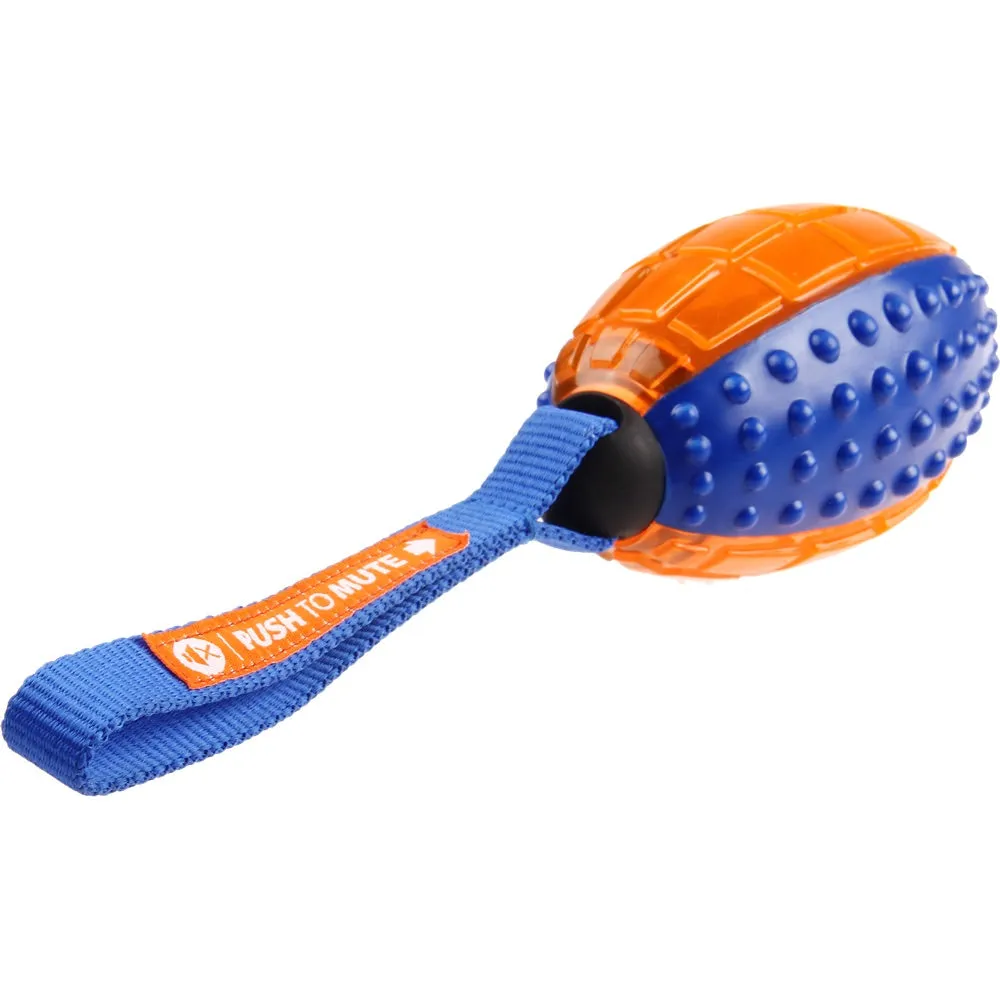 GiGwi Push To Mute Rugby Ball Dog Toy (Blue/Orange)