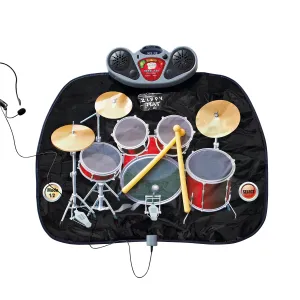 Global Gizmos Drum Kit Music Game Playmat ~ Kids, Fun ~ Includes Drumsticks ~ Interactive, Sounds ~ 52480 "