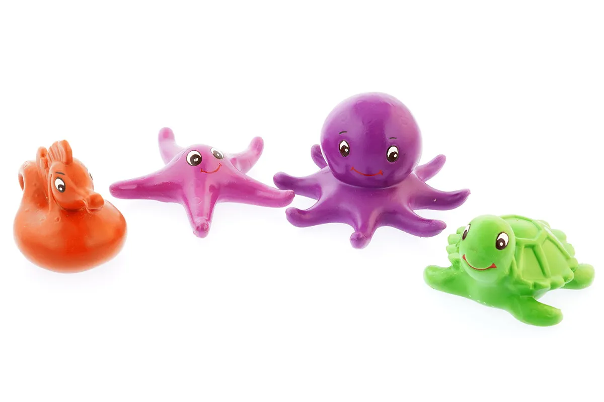 Green Rubber Toys Sea Friends Bath Toy Set