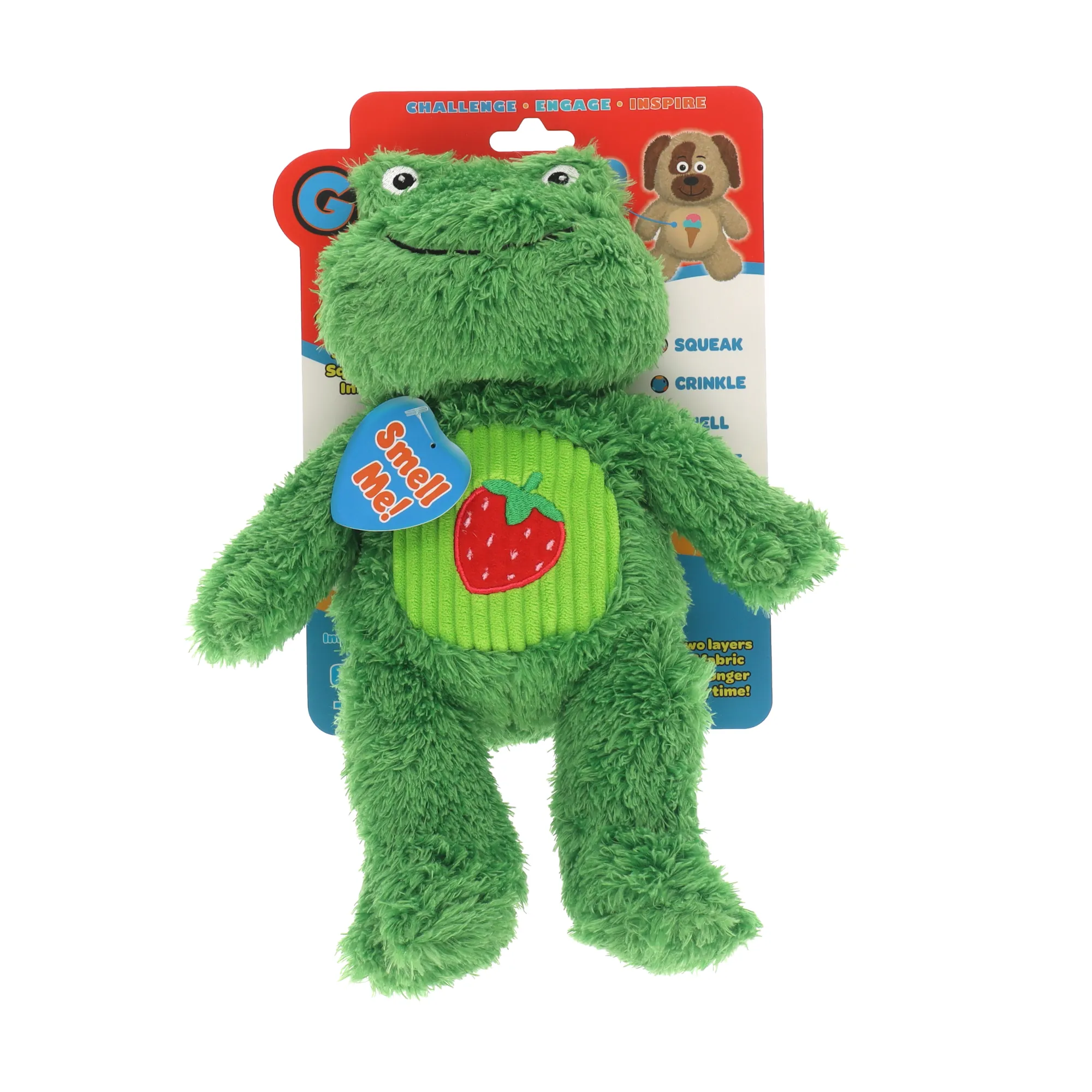 GURU Soft Scents Frog Strawberry Dog Toy Medium