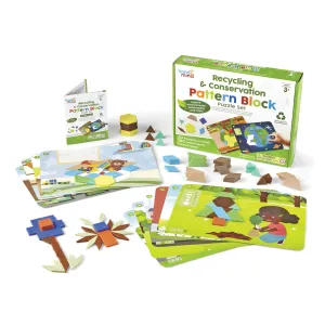 hand2Mind Recycling & Conservation Pattern Block Puzzle Set