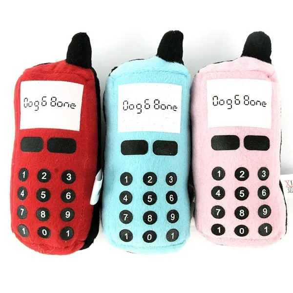 Hot New Funny Pet Dog Cat Chew Toys Training Phone Shape Play Squeaky Plush Sound Toys