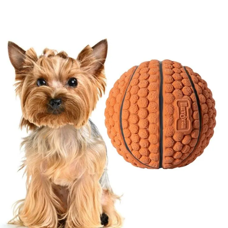 Interactive Latex Dog Chew Ball with Sound for Playtime Fun