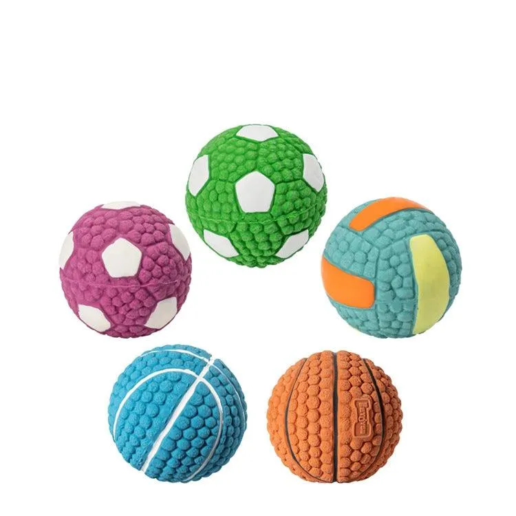 Interactive Latex Dog Chew Ball with Sound for Playtime Fun