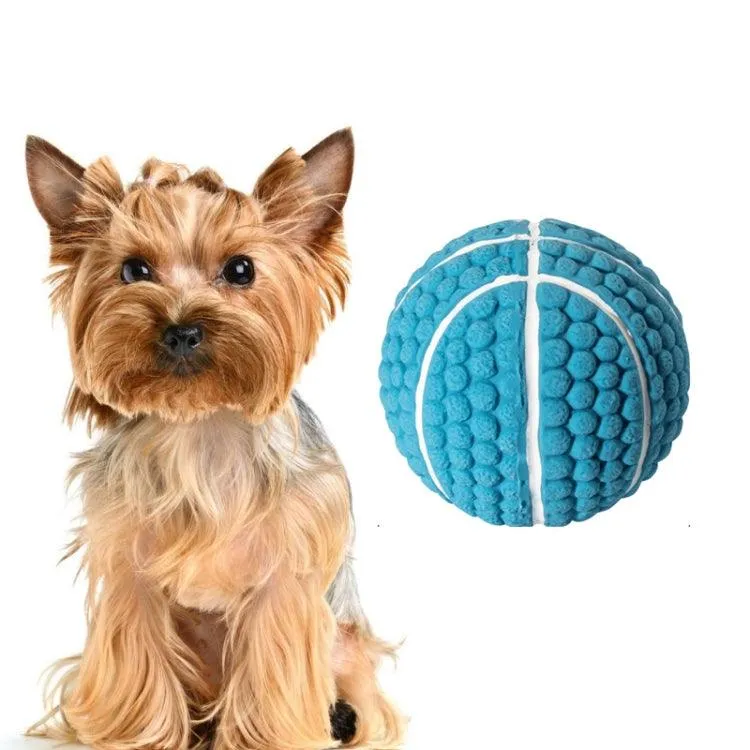 Interactive Latex Dog Chew Ball with Sound for Playtime Fun