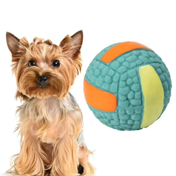 Interactive Latex Dog Chew Ball with Sound for Playtime Fun