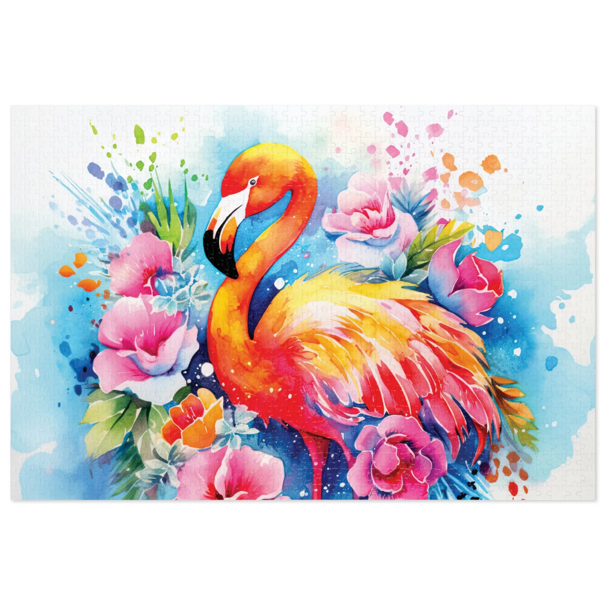 Jigsaw Puzzle, Flamingo, Personalised/Non-Personalised (30, 110, 252, 500,1000-Piece)