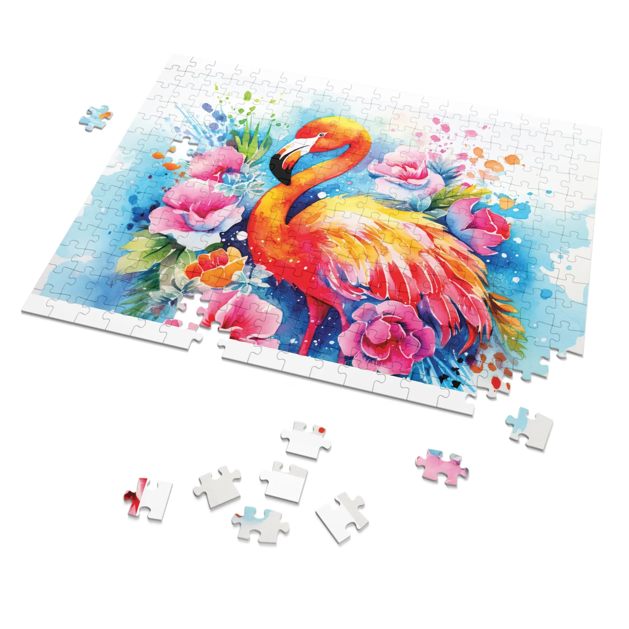 Jigsaw Puzzle, Flamingo, Personalised/Non-Personalised (30, 110, 252, 500,1000-Piece)