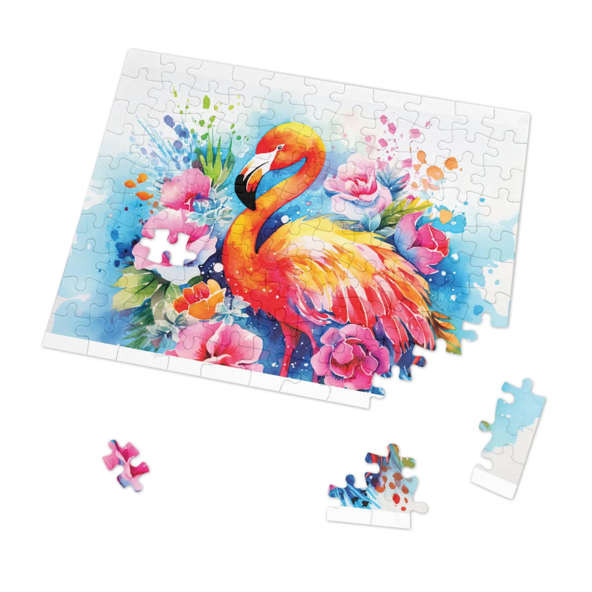 Jigsaw Puzzle, Flamingo, Personalised/Non-Personalised (30, 110, 252, 500,1000-Piece)