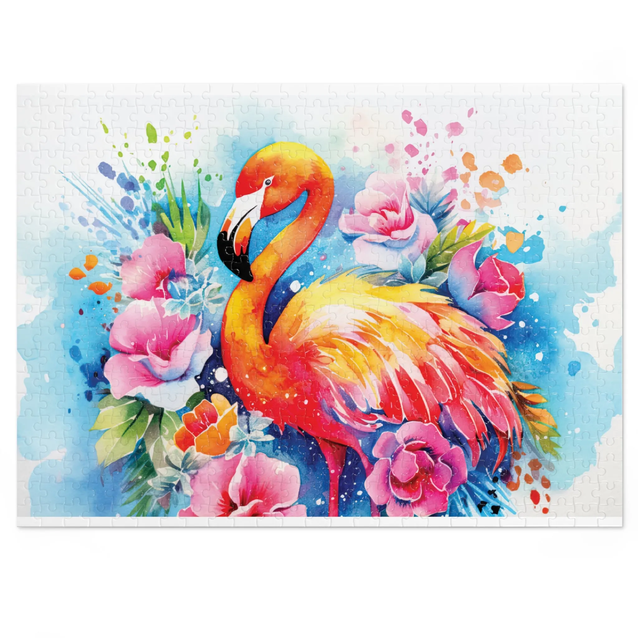 Jigsaw Puzzle, Flamingo, Personalised/Non-Personalised (30, 110, 252, 500,1000-Piece)