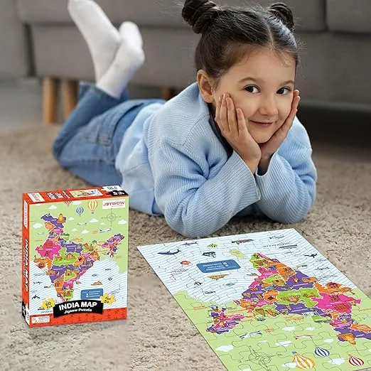 JOYWOW India Map Jigsaw Puzzles Games, Educational toy for 5 6 7 year old