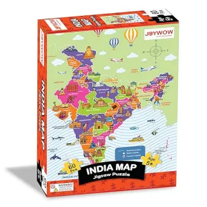 JOYWOW India Map Jigsaw Puzzles Games, Educational toy for 5 6 7 year old