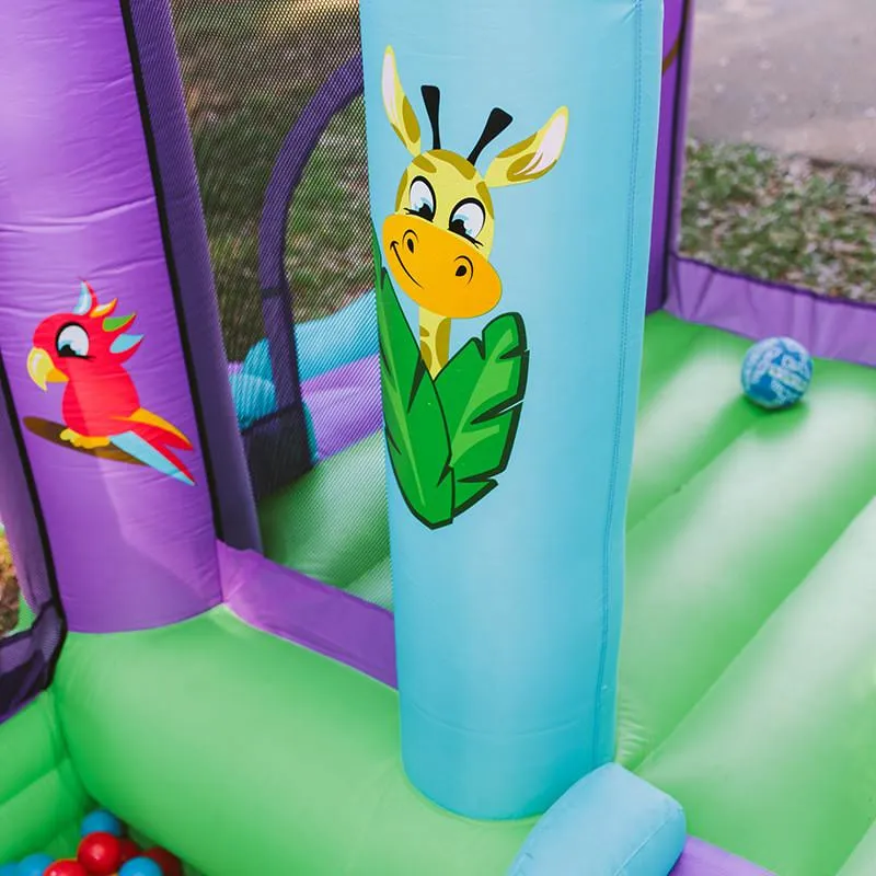 KidWise Zoo Park Inflatable Bounce House With Ball Pit