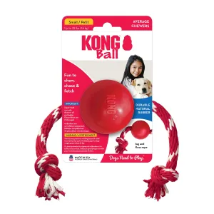 KONG Ball with Rope Dog Toy Small