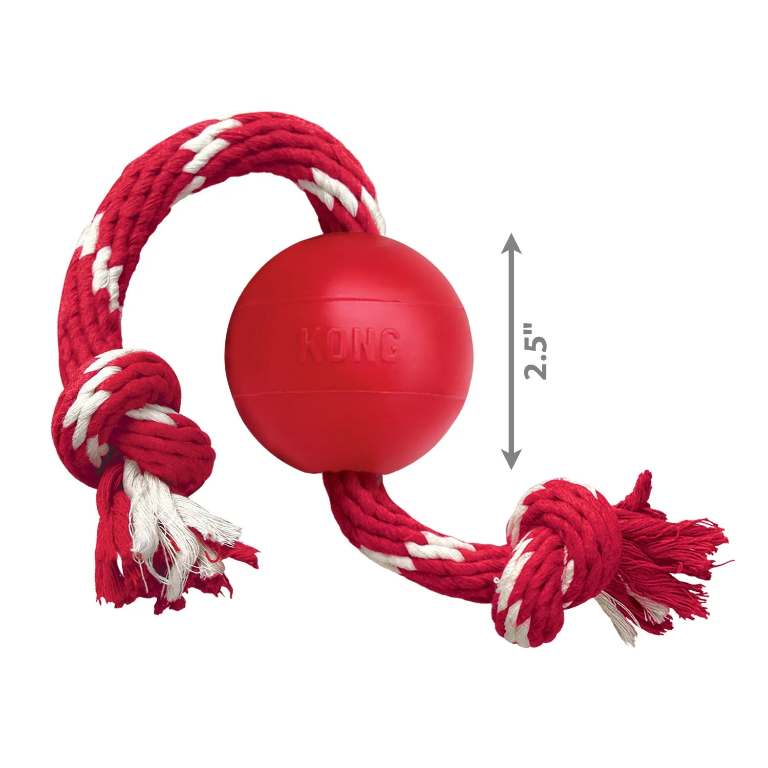 KONG Ball with Rope Dog Toy Small