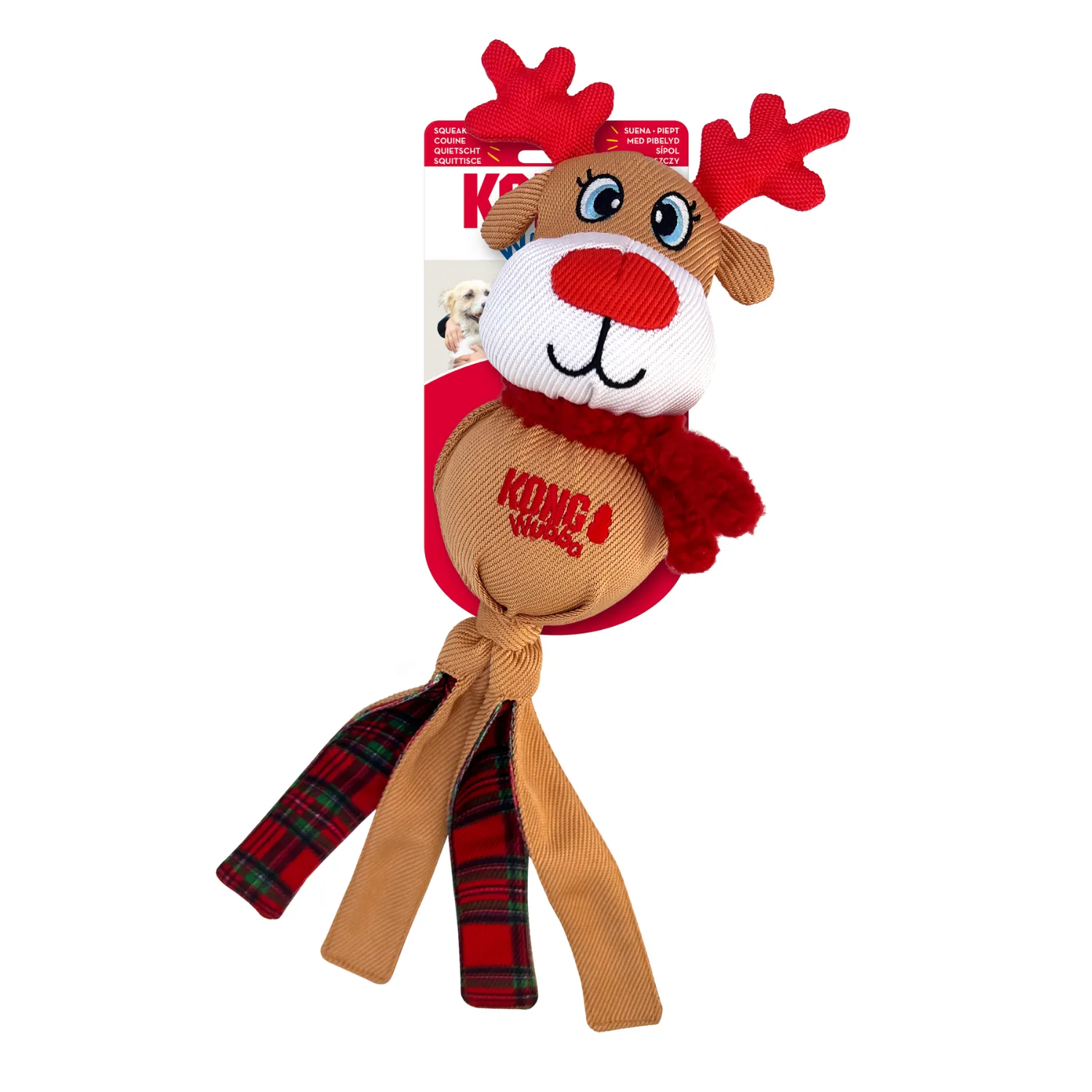 KONG Holiday Wubba™ 2024 | Large Christmas Durable Squeaky Dog Toy