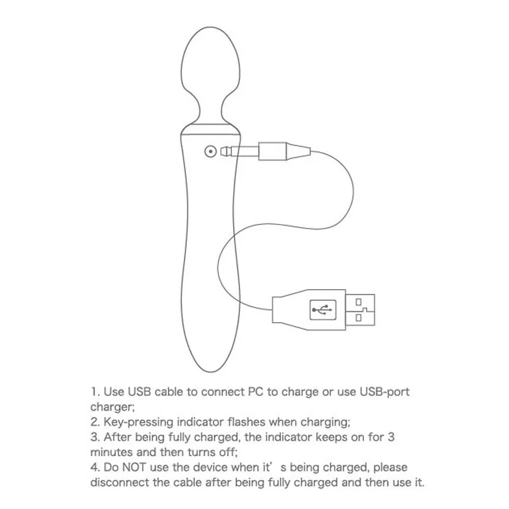 LETEN Dual Vibrators Power Strong Mult Speed Massager Wand Rechargeable Waterproof adult sex toys