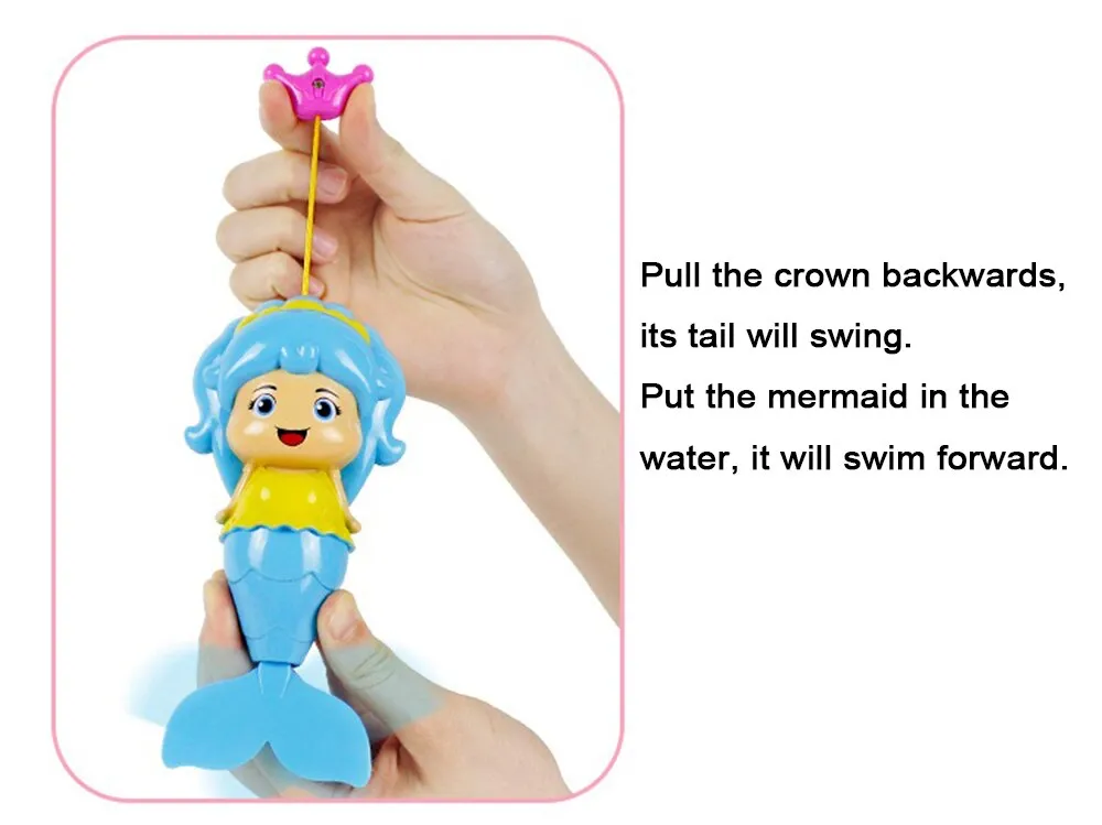 Mermaid Baby Bath Toys Kids Clockwork Swim Wind Up