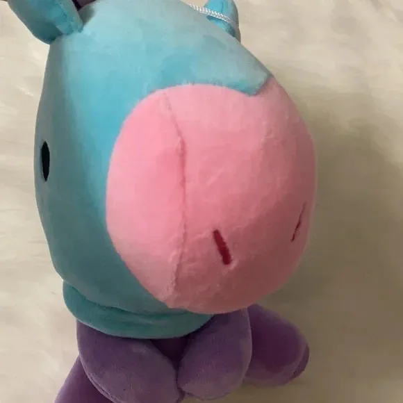 NWOT New BTS21 Line Friends Plushie "MANG" blue-purple horse plushie doll BTS 21 stuff toys approx 10"