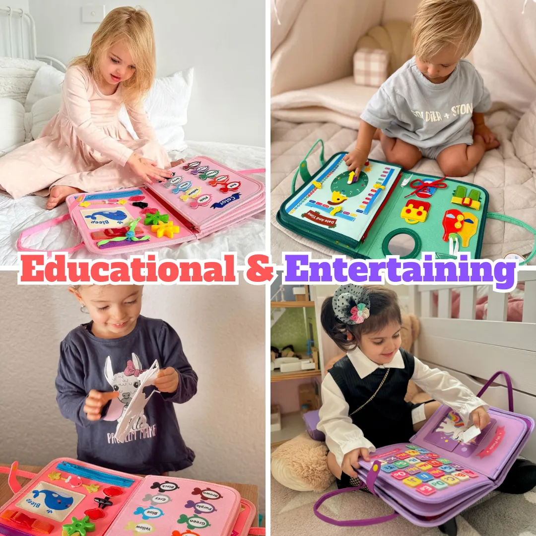 Personalized Toddler Activities Learning Busy Board for 3-6 Years Old - 4 Themes