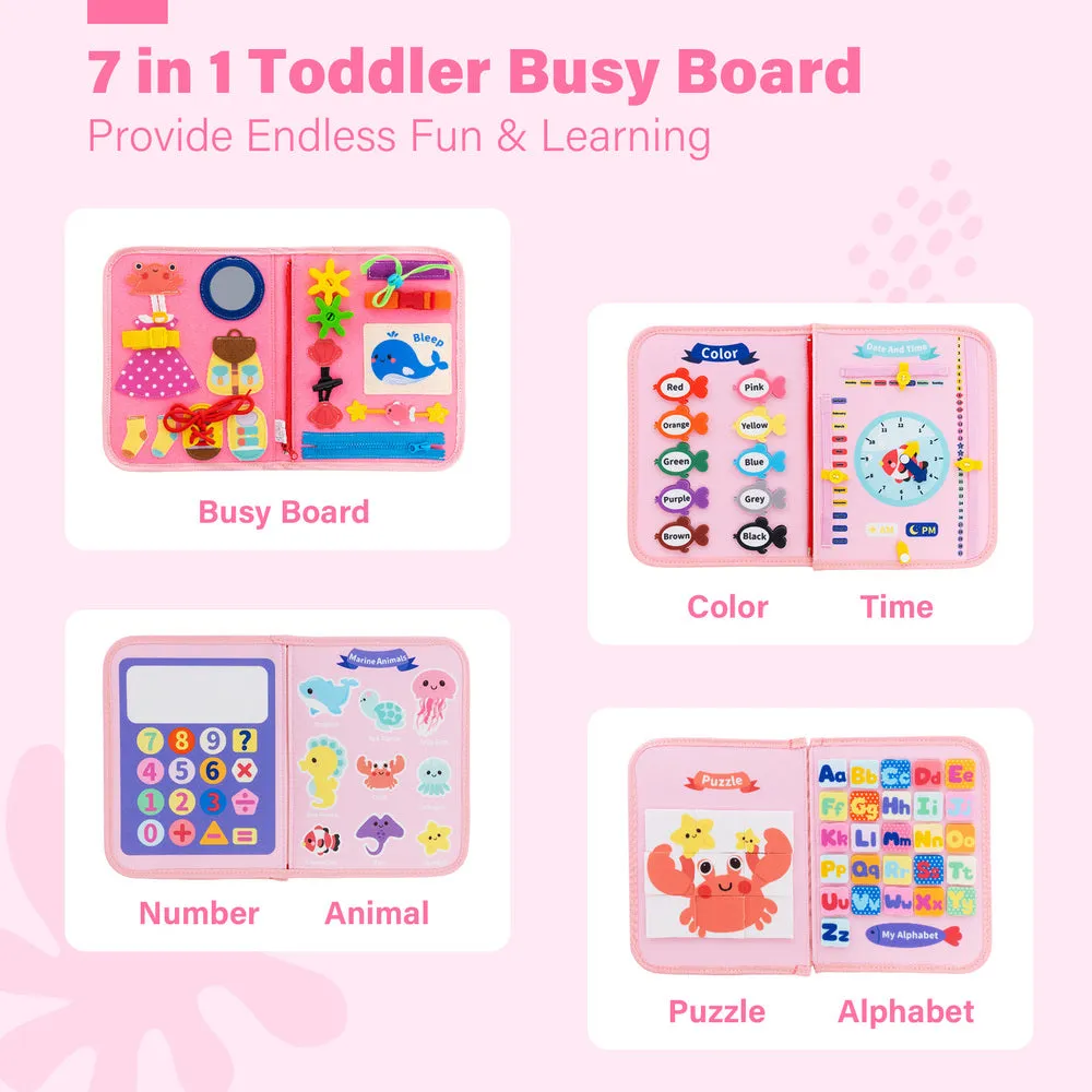 Personalized Toddler Activities Learning Busy Board for 3-6 Years Old - 4 Themes