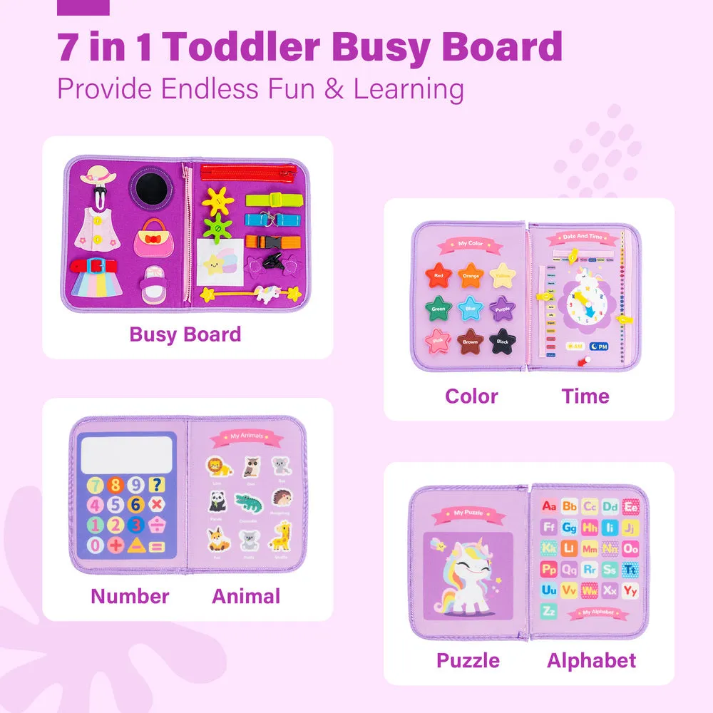 Personalized Toddler Activities Learning Busy Board for 3-6 Years Old - 4 Themes