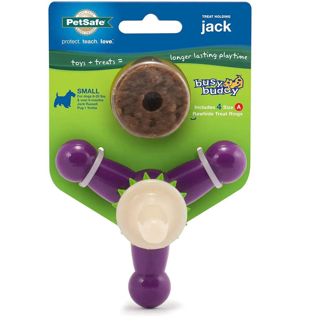 Petsafe Busy Buddy Jack Treat Dispenser Dog Chew Toy, Purple/White