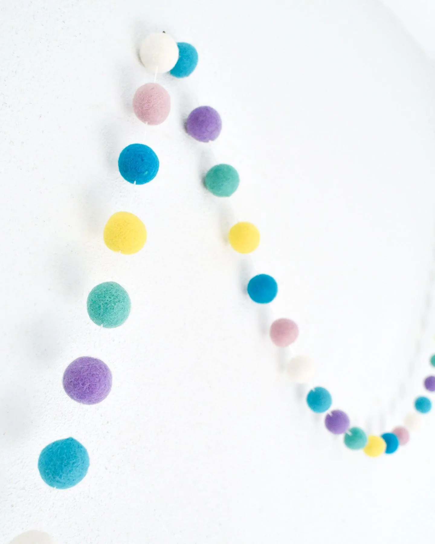 Pompom Felt Ball Garland - Pastel