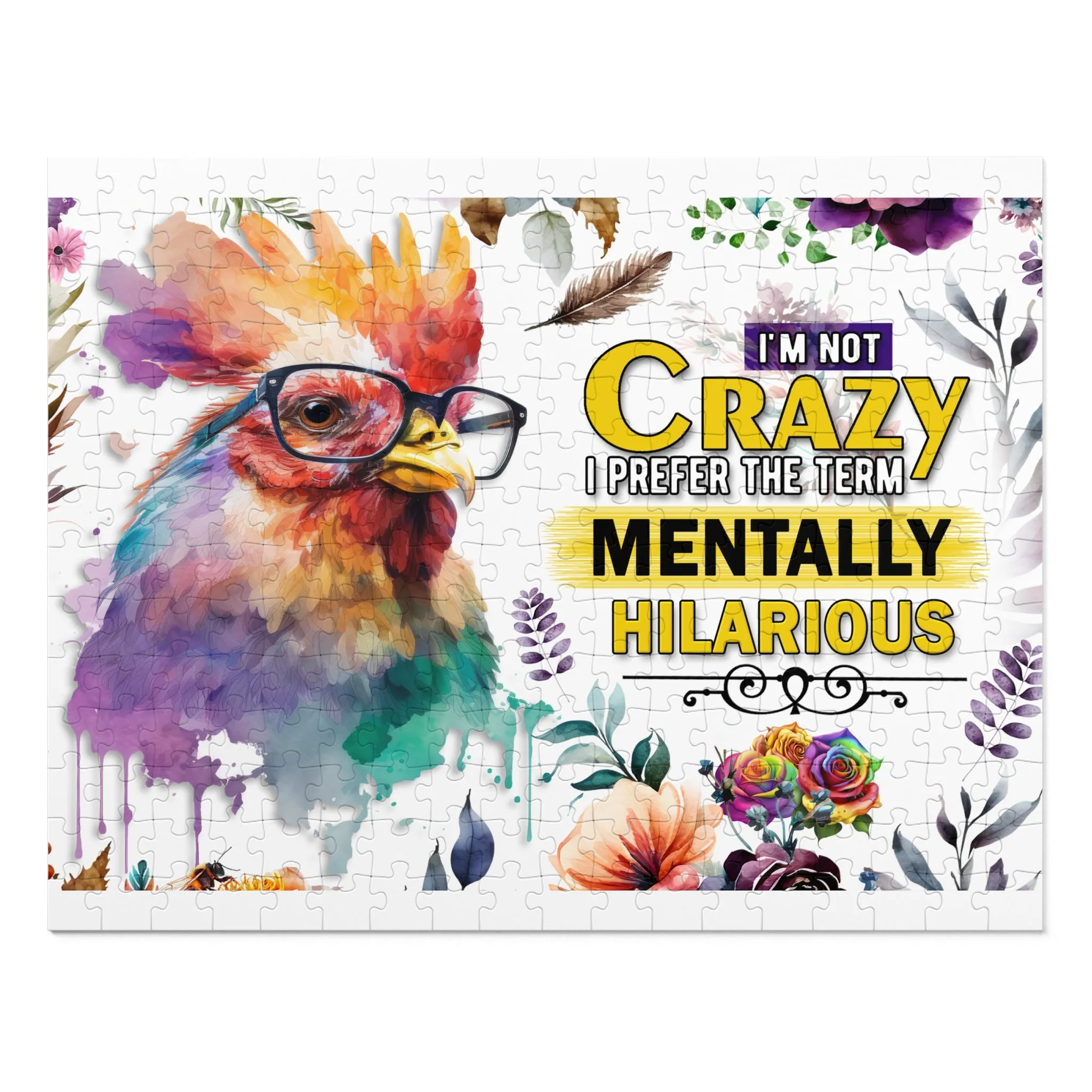 Puzzle, Chicken/Rooster, I am not Crazy I prefer the term Mentally Hilarious, Personalised/Non-Personalised (30, 110, 252, 500,1000-Piece) awd-641