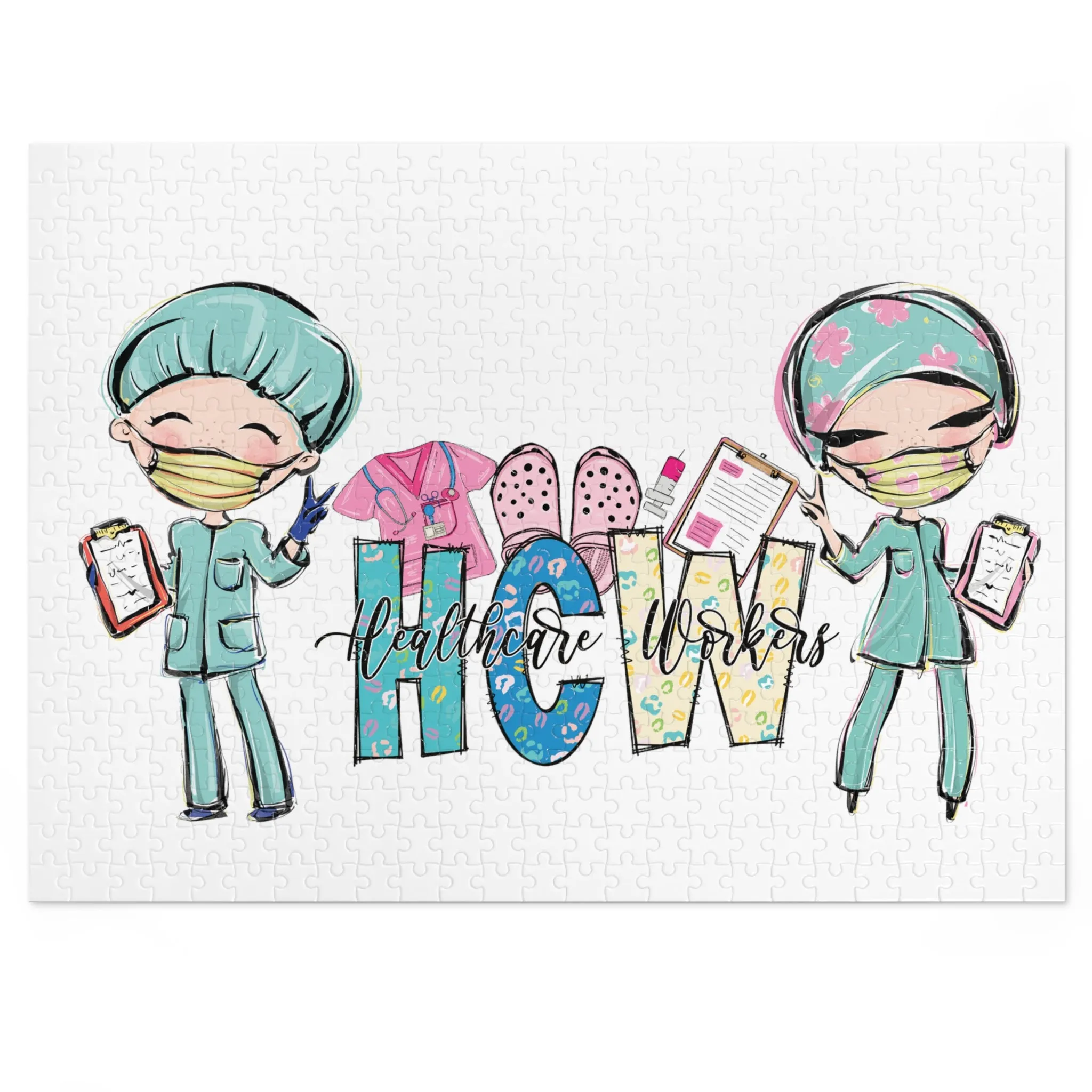 Puzzle, Nurse, Healthcare Worker, Personalised/Non-Personalised (30, 110, 252, 500,1000-Piece) awd-618