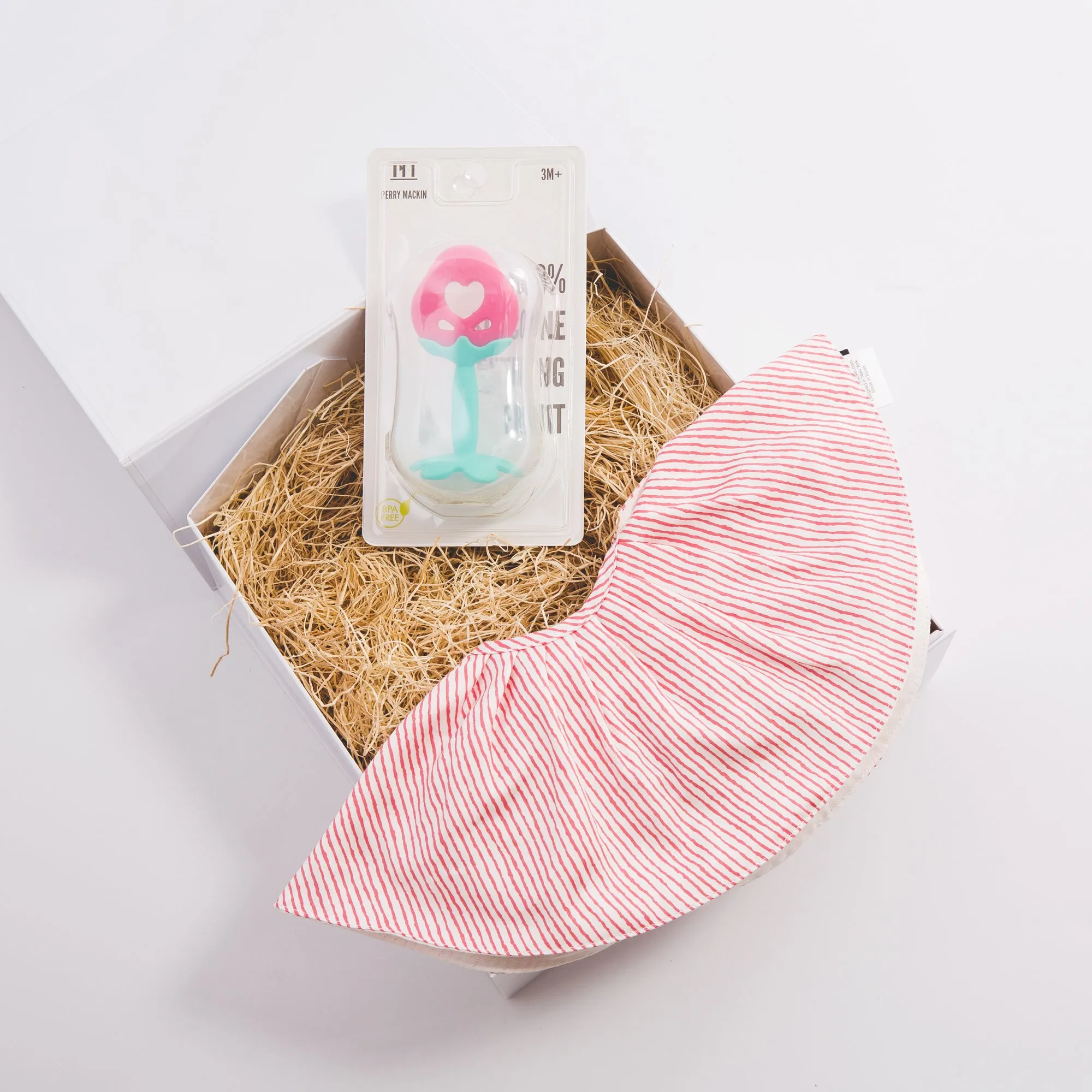 Silicone Teether and Baby Bib Gift Set