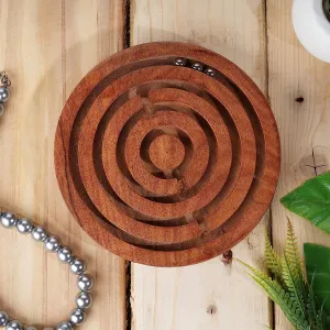 Walnut Round Labyrinth Sheesham Wooden Game Board