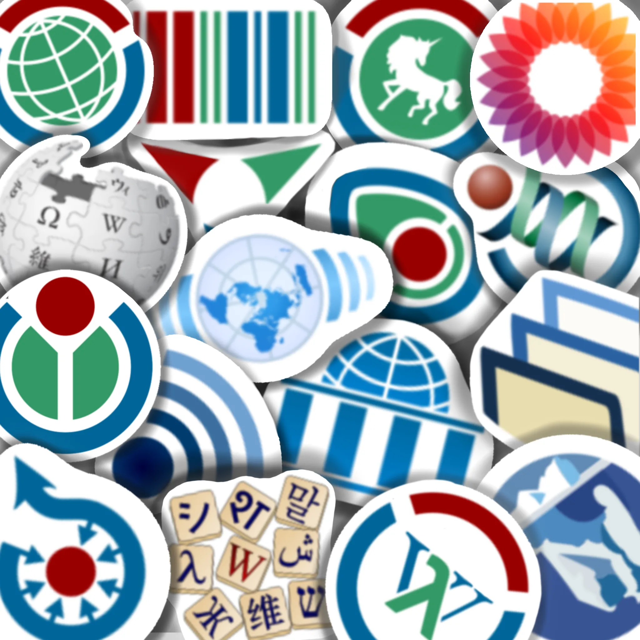 Wikimedia project stickers (17 pack)