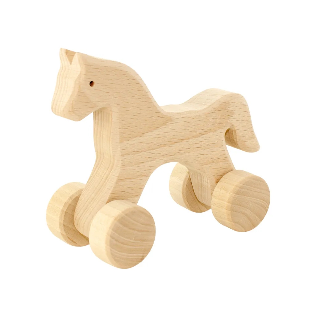 Wooden Push Along Horse - Abby