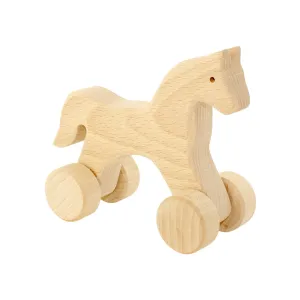 Wooden Push Along Horse - Abby